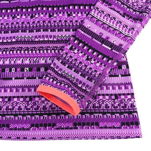 NIKE PRO-Dri-Fit Girl's Long Sleeve Side Neck 1/4 Zip Top-SIZE SMALL-Purple-Kids - Picture 11 of 14